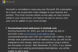 微軟：Outlook將於明年底不再向個人提供個性化電子郵件地址服務